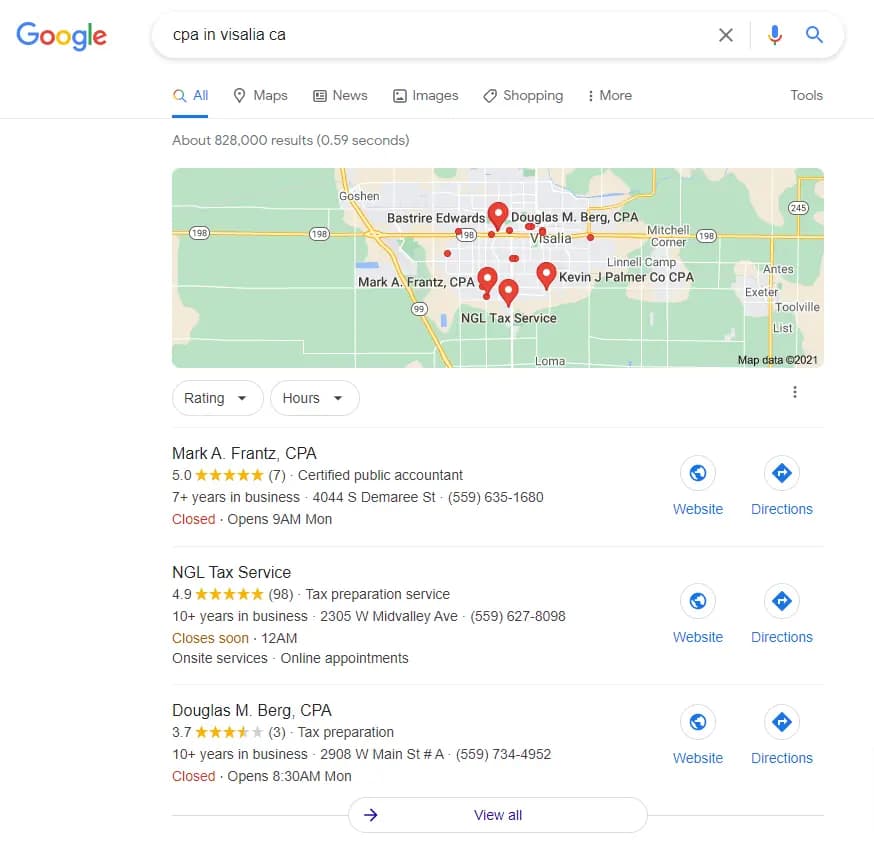 Google Local 3-Pack Reviews