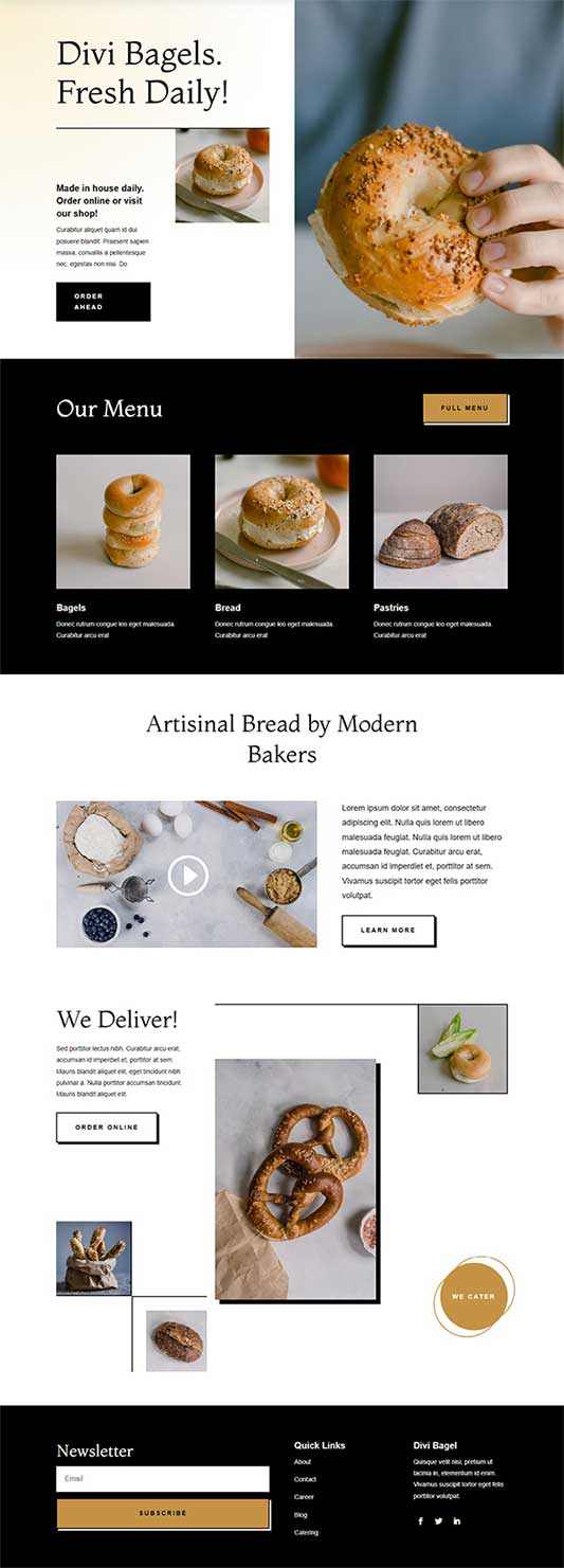 Bagel Shop Home Page