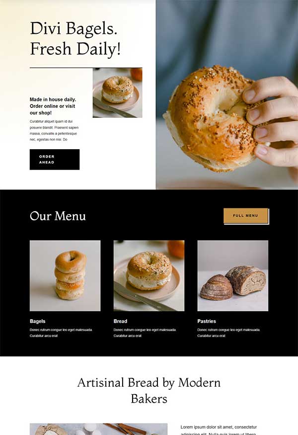 Bagel Shop Website