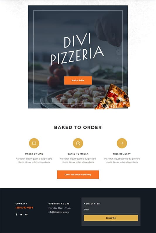 Pizzeria Booking Page